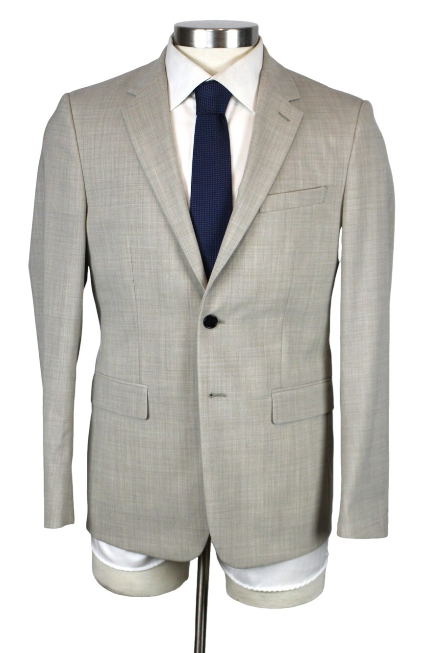 Theory Suit 38 R Mens Chambers Mayer Sand Beige Weave Slim Fit Wool New Tailor 2